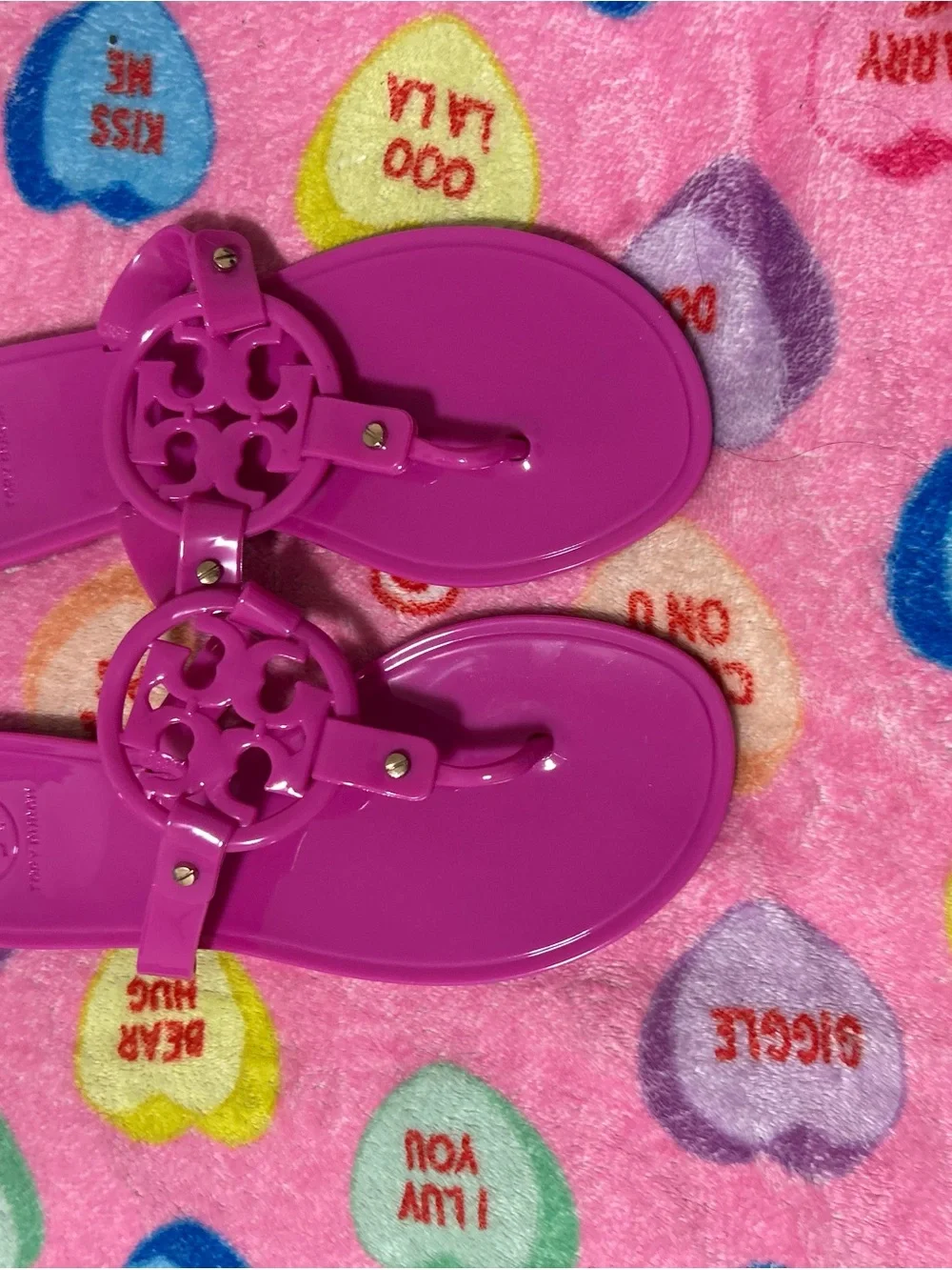 Tory Burch Pink Miller Jelly Sandals